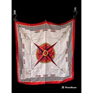 Hampton Hall 100% Silk Nautical Boat Theme Compass Scarf